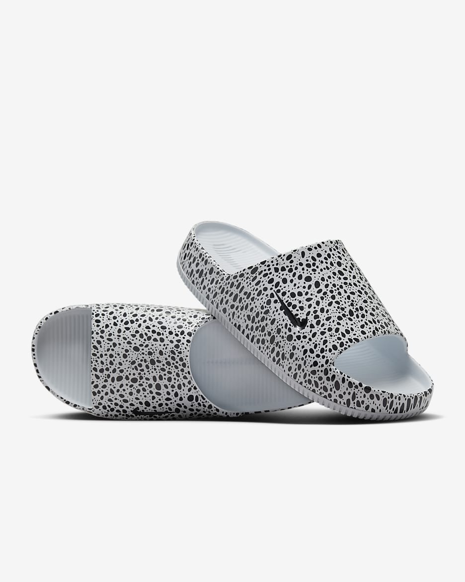 Grey and white nike slides on sale